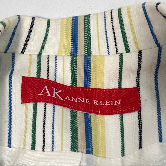 Ann Klein Vintage Striped Button Blazer Size S - Picture 7 of 10